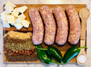 Pork, cheese and Jalapeno Sausages  1kg